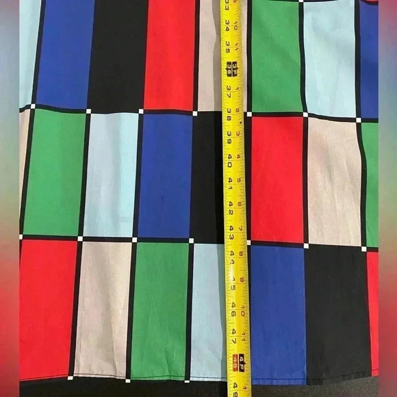 Matthew Bruch NWT Patchwork Midi Dress Belted Fit & Flare - Picture 12 of 14